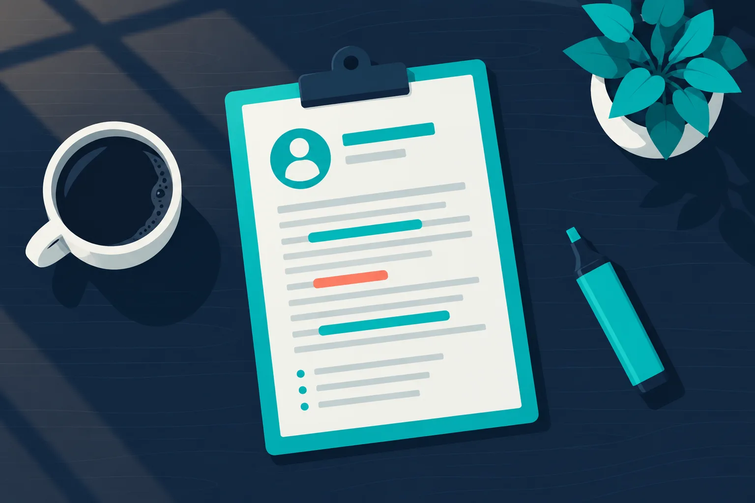 Une candidate surligne les missions principales d'une offre d'emploi imprimée