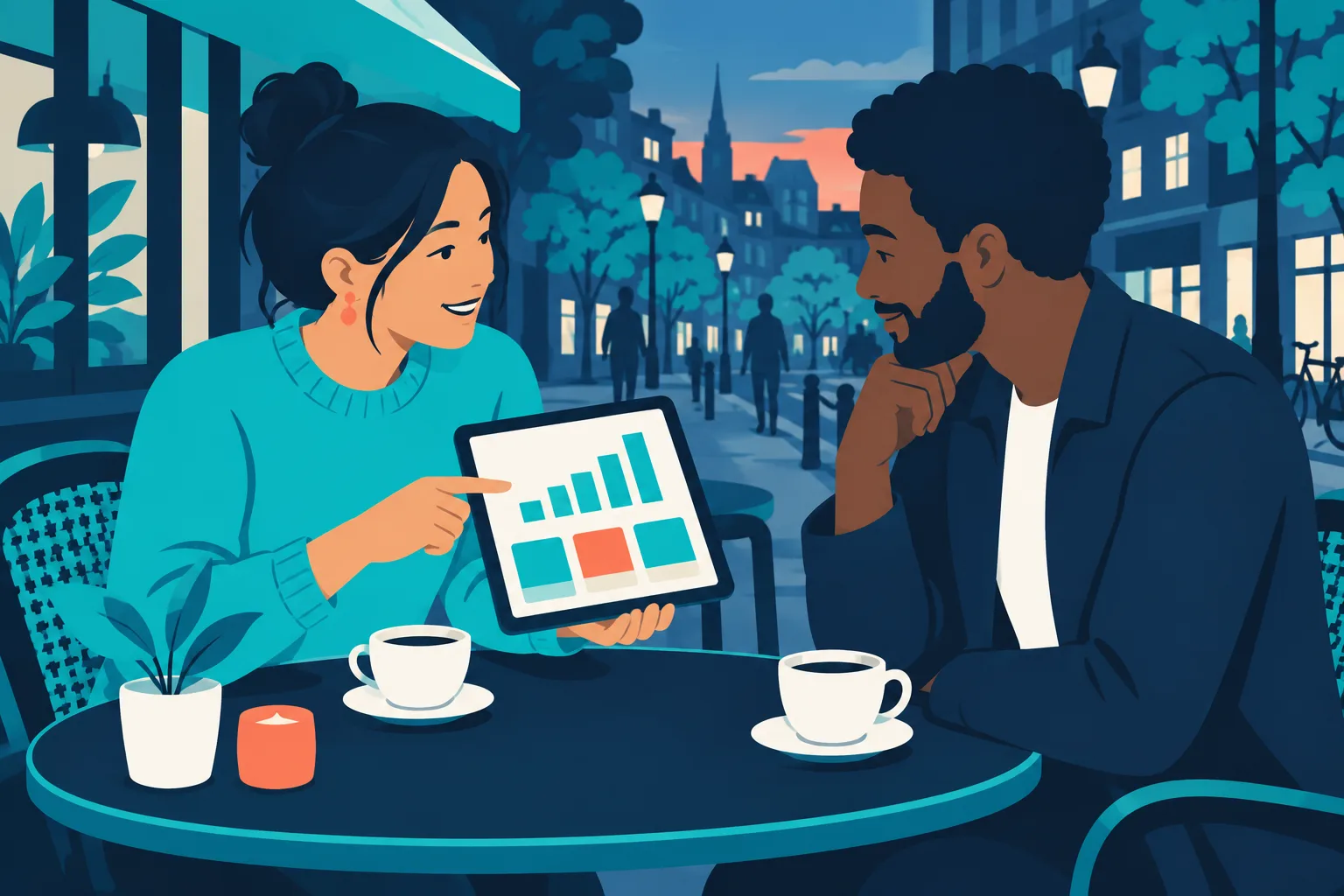 Une candidate analyse ses résultats de recherche d'emploi sur un tableau de bord simple